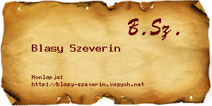 Blasy Szeverin névjegykártya